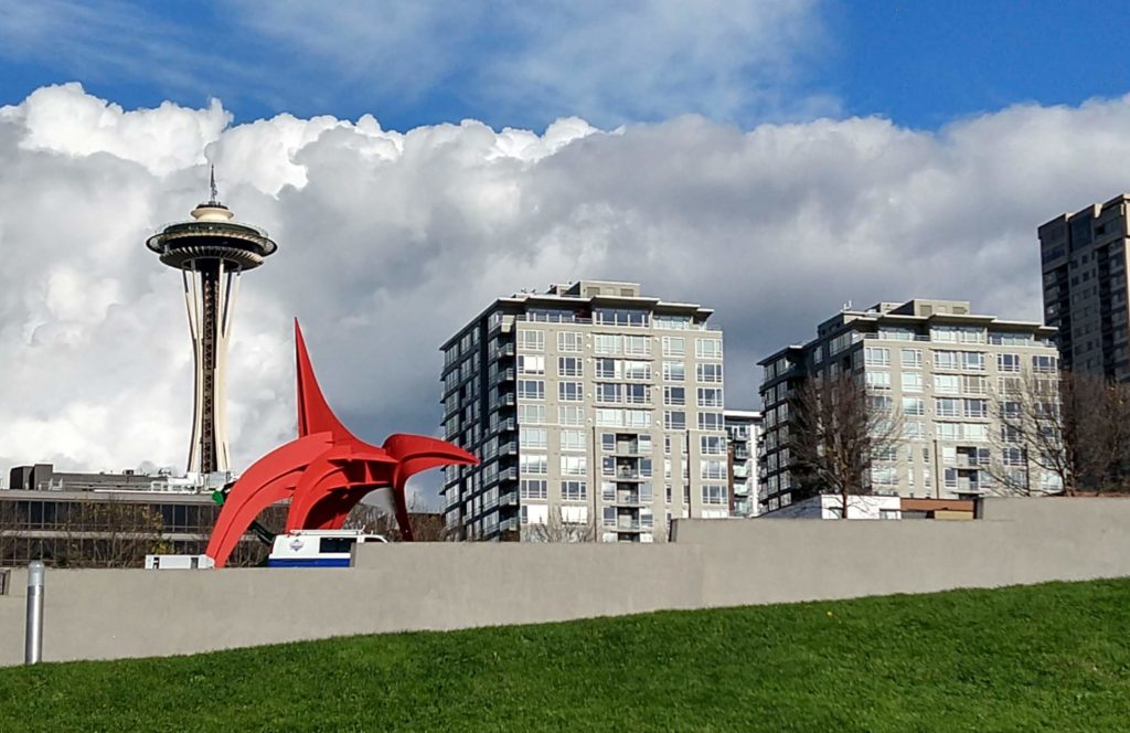 Space Needle view from the sculpture park